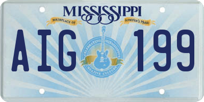 MS license plate AIG199