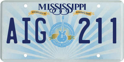 MS license plate AIG211