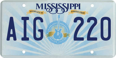 MS license plate AIG220