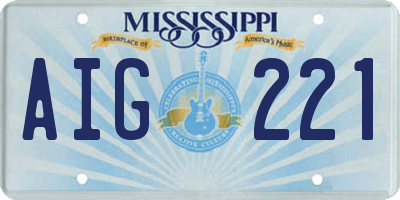 MS license plate AIG221