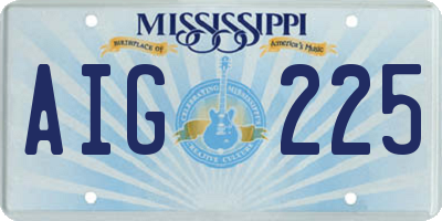 MS license plate AIG225
