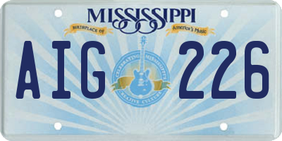 MS license plate AIG226