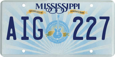 MS license plate AIG227