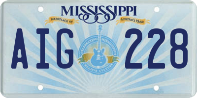 MS license plate AIG228