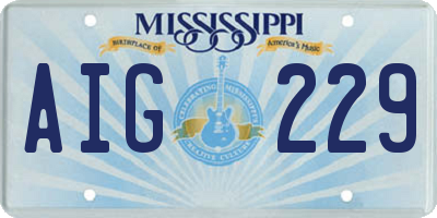 MS license plate AIG229