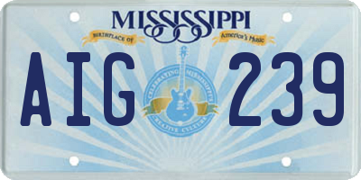MS license plate AIG239