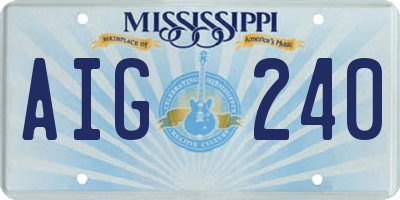 MS license plate AIG240