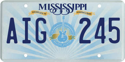 MS license plate AIG245