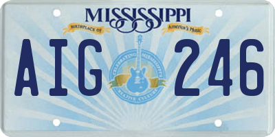 MS license plate AIG246