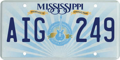 MS license plate AIG249
