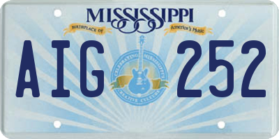 MS license plate AIG252