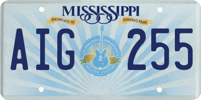 MS license plate AIG255