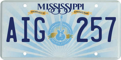 MS license plate AIG257