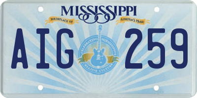 MS license plate AIG259