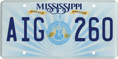 MS license plate AIG260