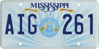 MS license plate AIG261