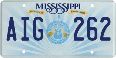 MS license plate AIG262