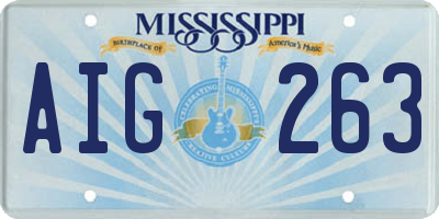 MS license plate AIG263