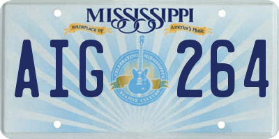 MS license plate AIG264