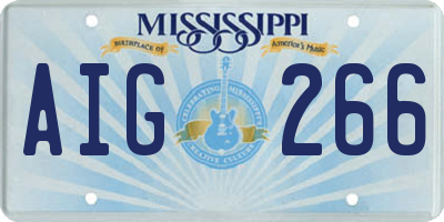 MS license plate AIG266