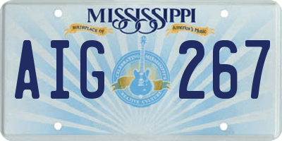MS license plate AIG267