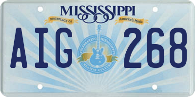 MS license plate AIG268