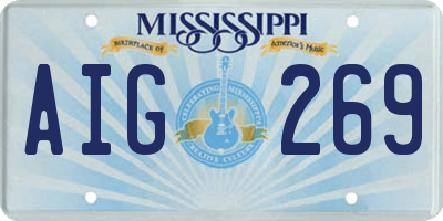 MS license plate AIG269
