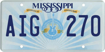 MS license plate AIG270