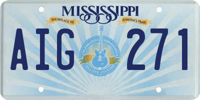 MS license plate AIG271