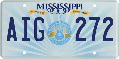 MS license plate AIG272
