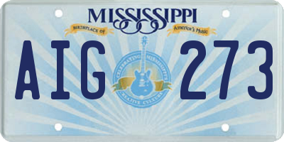MS license plate AIG273