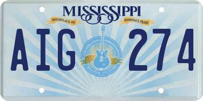MS license plate AIG274