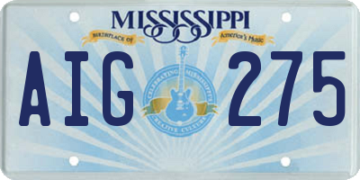 MS license plate AIG275