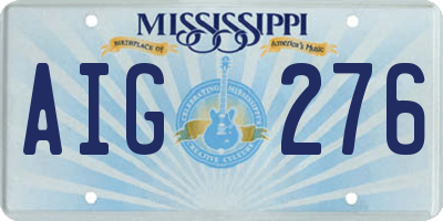 MS license plate AIG276