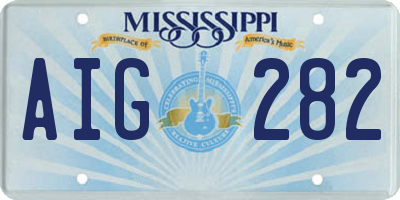 MS license plate AIG282