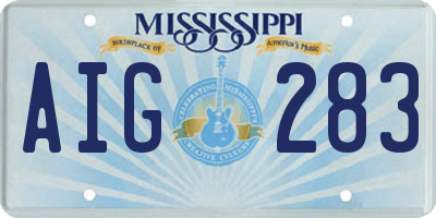 MS license plate AIG283