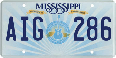MS license plate AIG286