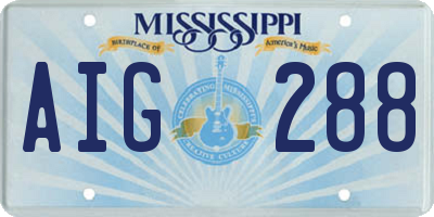 MS license plate AIG288