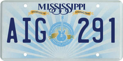 MS license plate AIG291