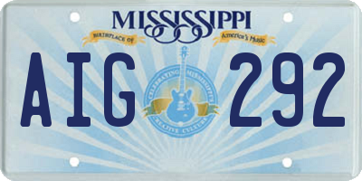 MS license plate AIG292