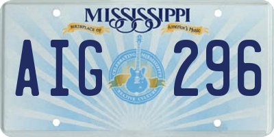 MS license plate AIG296