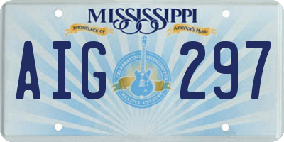 MS license plate AIG297