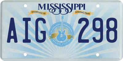 MS license plate AIG298