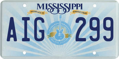 MS license plate AIG299