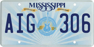 MS license plate AIG306