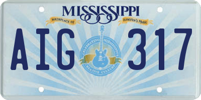 MS license plate AIG317