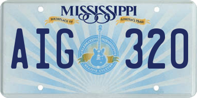 MS license plate AIG320