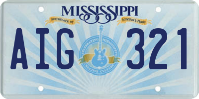 MS license plate AIG321