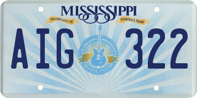 MS license plate AIG322