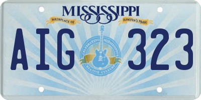 MS license plate AIG323